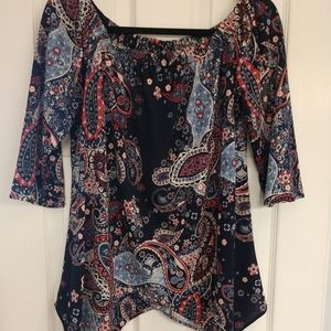 Off the should Paisley top